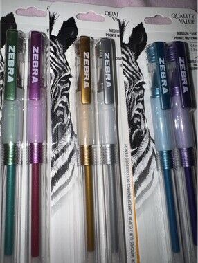 Zebra Gel Ink Stick Pens - 0.7mm - 6 Mixed Colors (3 packs of 2 pens)